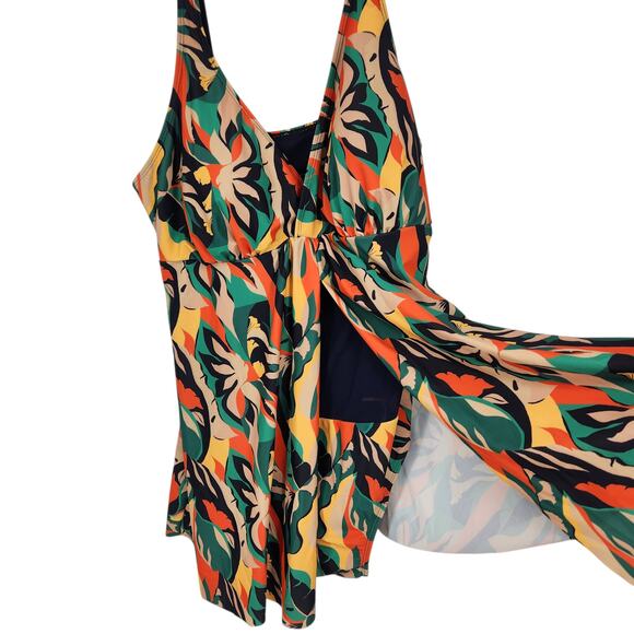 Nicole Miller One-Piece Swimsuit – Split-Front Skirt Overlay - Picture 2 of 11